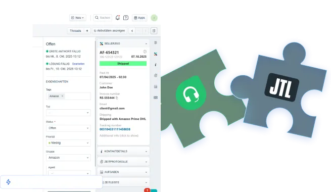 Freshdesk-Ticket mit Bestelldaten aus JTL-Wawi