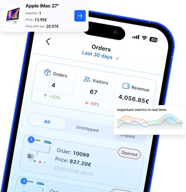 Seller2Go app on a phone showing the order overview