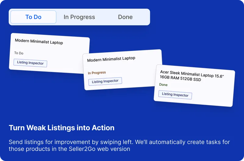 Listing Inspector showing catalog quality and tasks